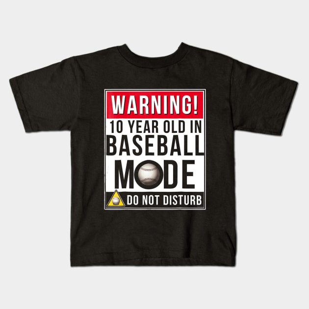 Baseball 10th Birthday Kids T-Shirt by Vigo